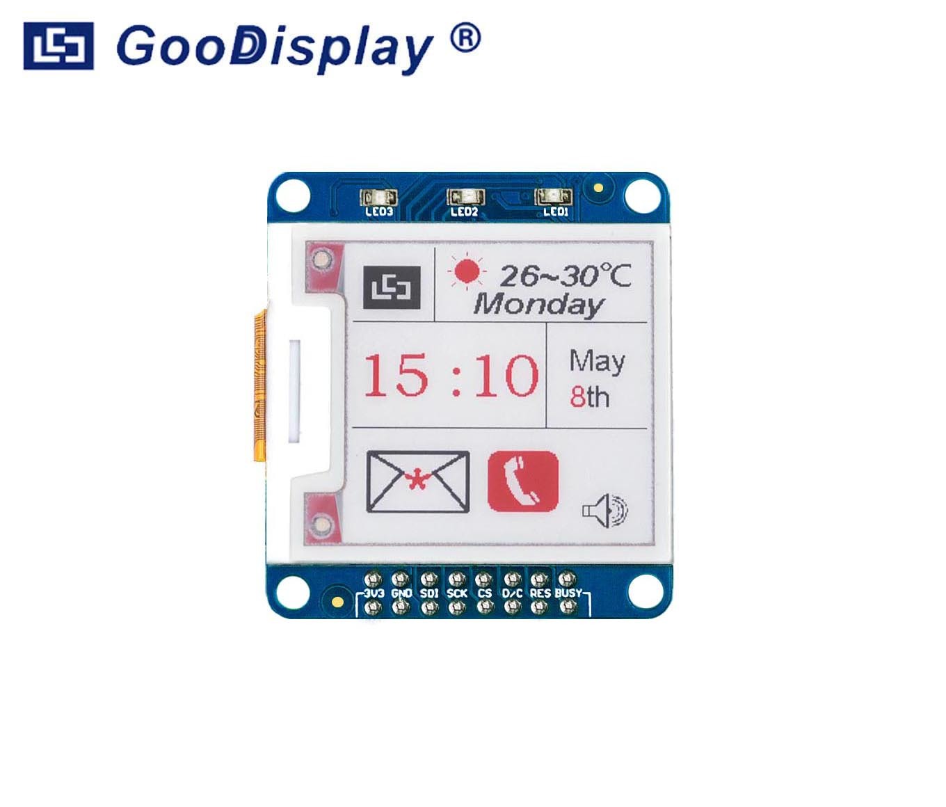 1.54 inch small 200x200 e-ink panel, supports Arduino, Raspberry Pi, STM32 color e-paper display module, DESPI-K154Z90
