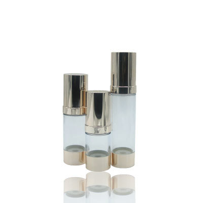 Luxury Silver Color Airless Pump Bottles Cosmetic Containers