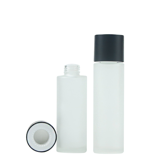 50ml 80ml 100ml Frosted Glass Lotion Bottles with Black Pump