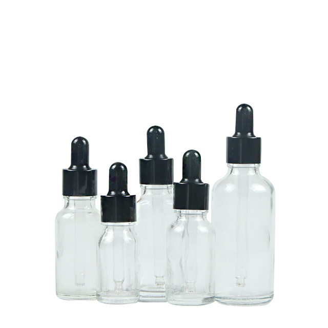 Essential Oil Bottles Clear Glass Dropper Bottles with Black Dropper