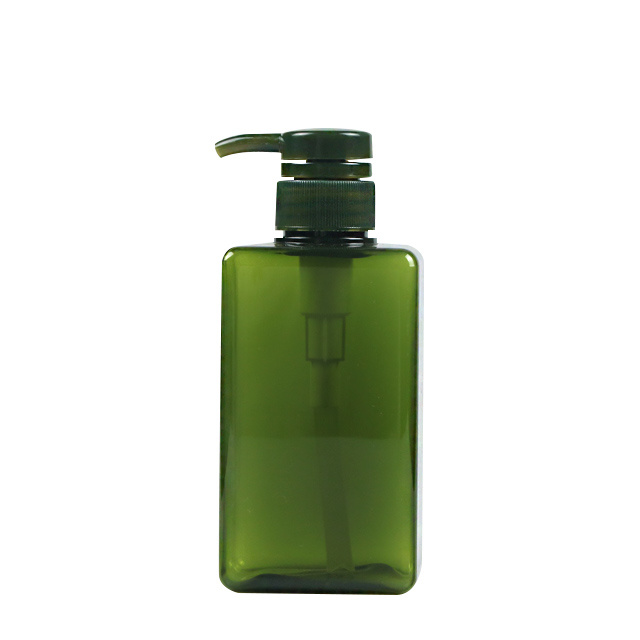 Recycle Shampoo Bottles Green Color 450ml Plastic Lotion Bottles