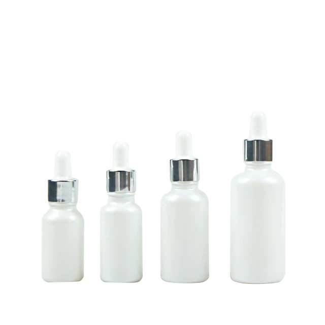 Frosted White Glass Eye Dropper Bottles Essential Oil Packaging