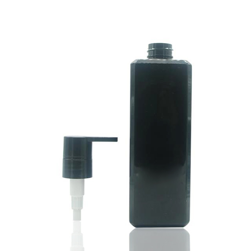 300ml 500ml Black Plastic Pet Empty Shampoo Bottle with Lotion Pump