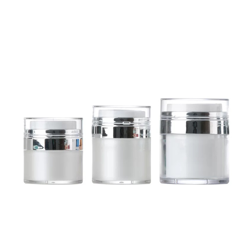 Wholesale Airless Pump Jar 15g 30g 50g Silver Ring Empty Jar