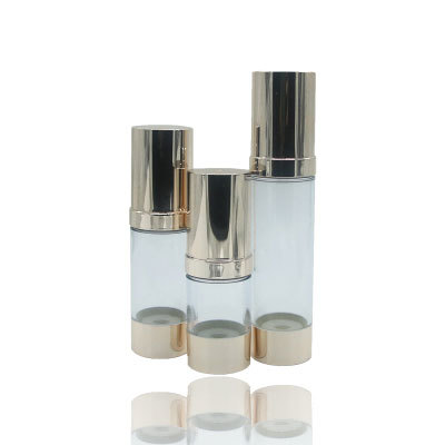 Luxury Silver Color Airless Pump Bottles Cosmetic Containers
