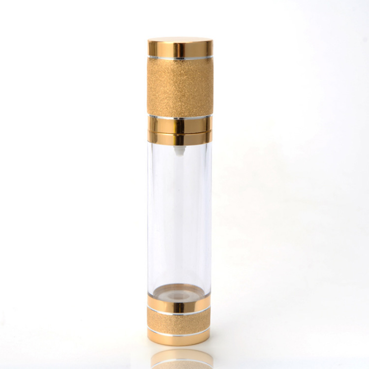 15ml 30ml 50ml Gold Color Plastic Airless Pump Bottle Suppliers