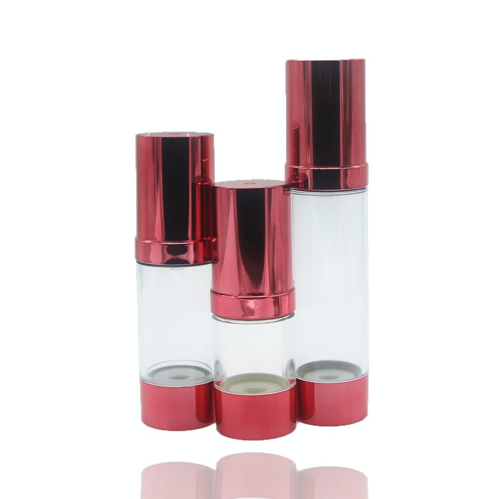 30ml 50ml Red Color Cosmetic Packaging Airless Pump Bottles