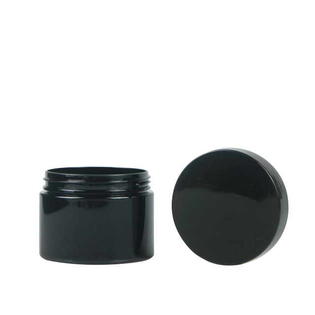 Skin Face Cream Black Plastic Pet Cream Jars 100g 200g 150g