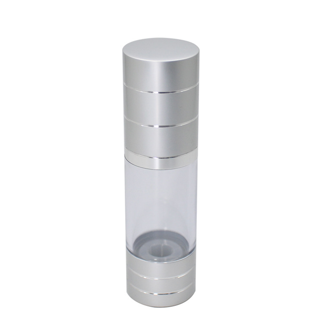 15ml 30ml 50ml Silver Airless Pump Bottle Bulk for Cosmetics
