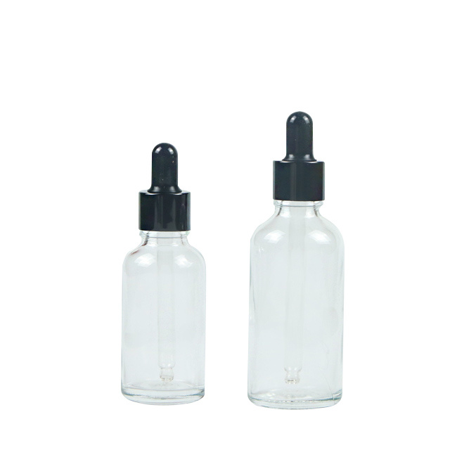 Essential Oil Bottles Clear Glass Dropper Bottles with Black Dropper