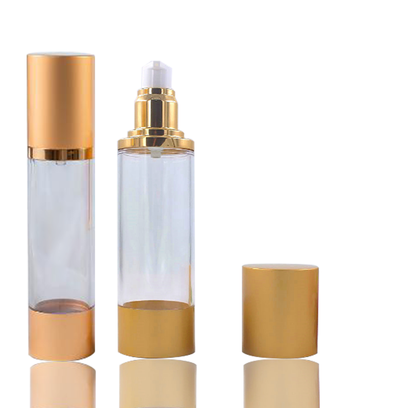 15ml 30ml 50ml Gold Color Plastic Airless Pump Bottle Manufacturers