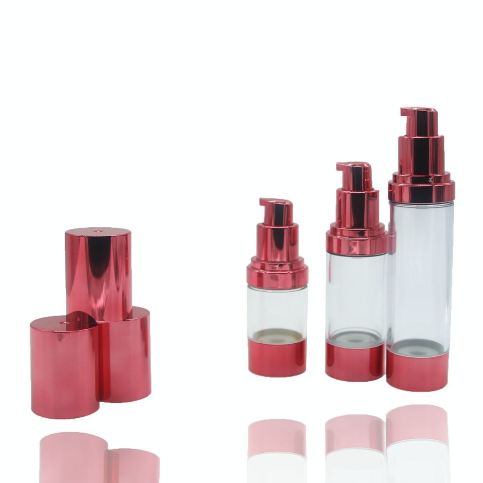 30ml 50ml Red Color Cosmetic Packaging Airless Pump Bottles