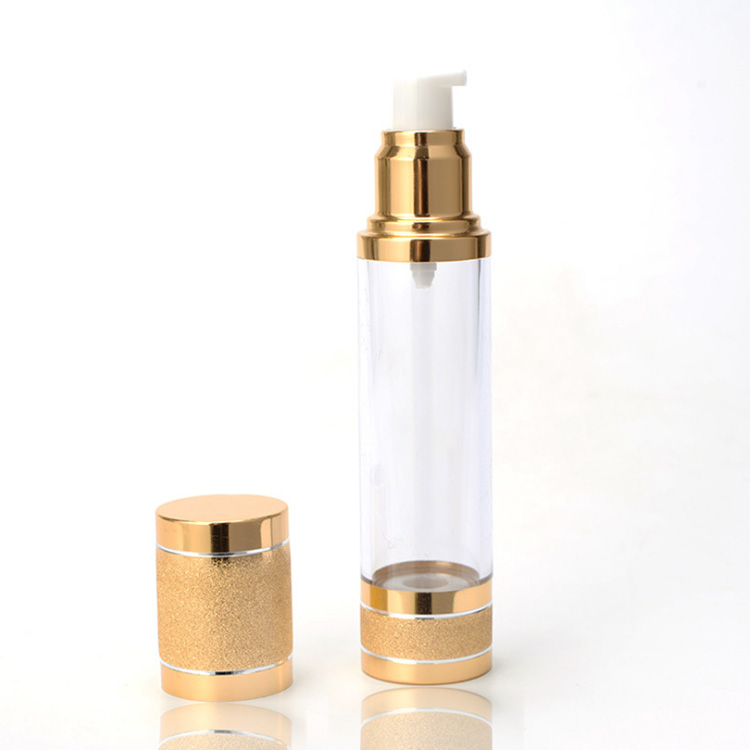 15ml 30ml 50ml Gold Color Plastic Airless Pump Bottle Suppliers