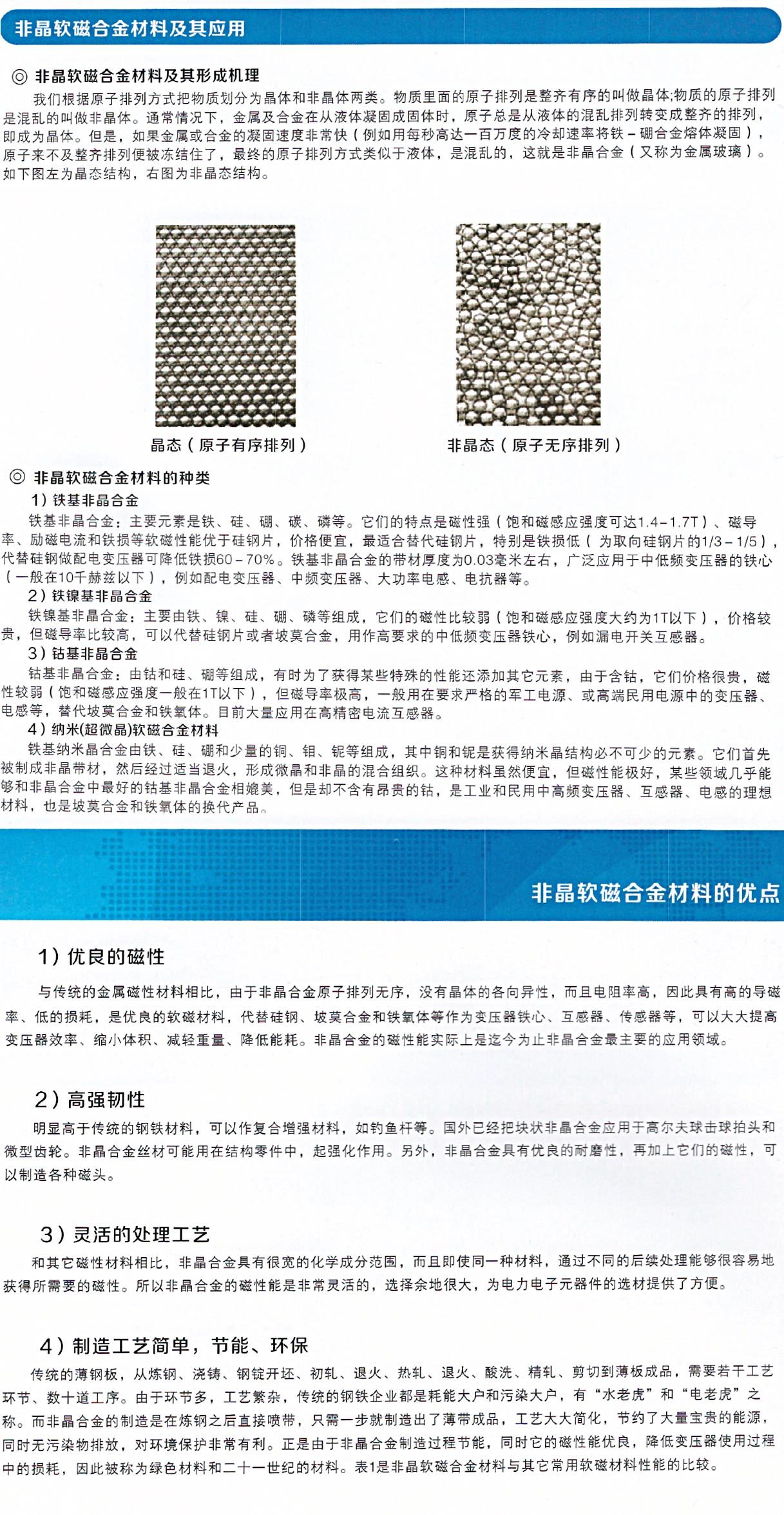 非晶、納米晶合金材料技術