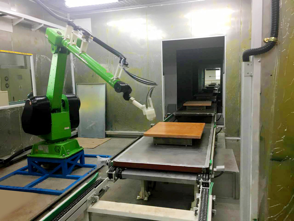 automatic robotic electrostatic spraying line