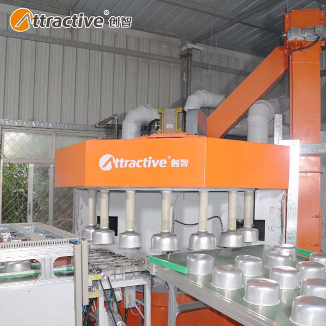 Fixture free sandblasting machine