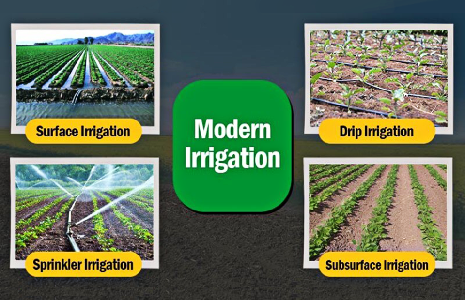 Comparison of different irrigation systems