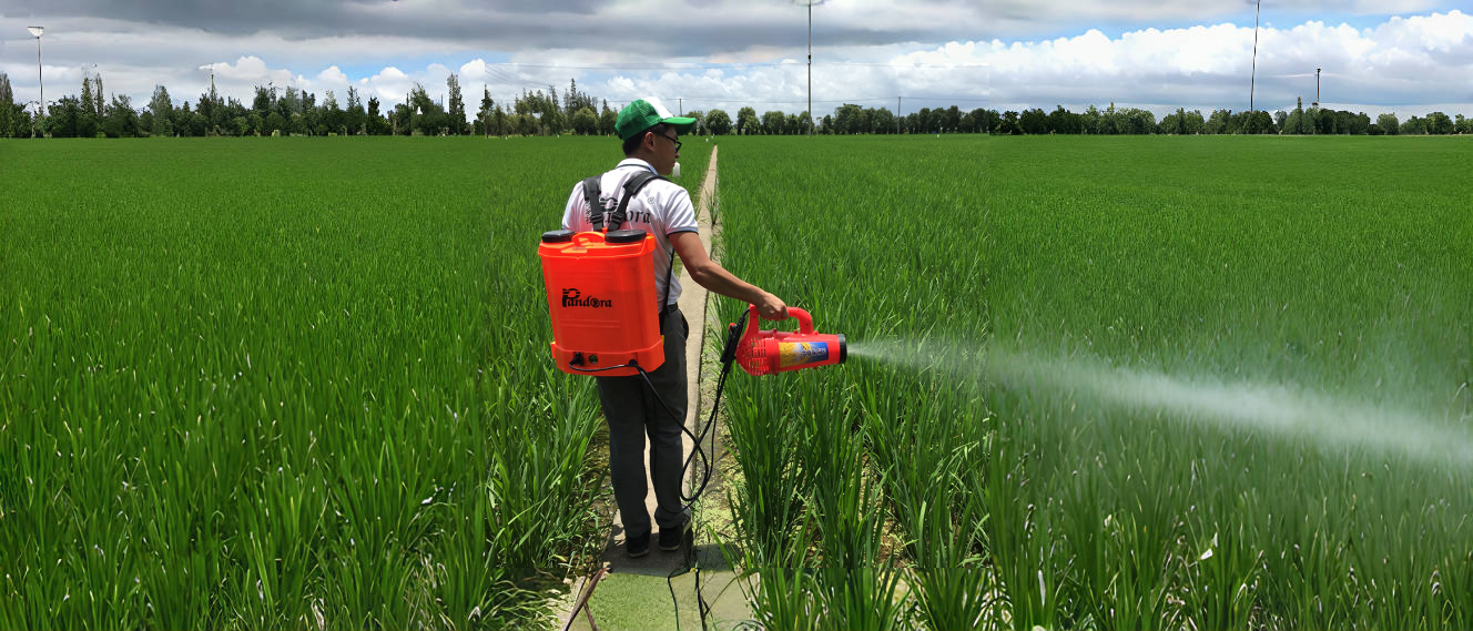 Sprayer being used in greenhouse setting