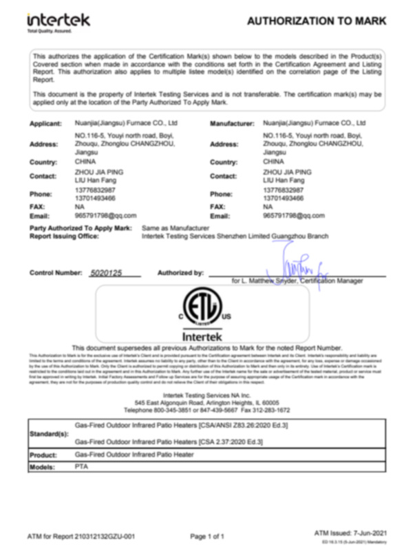 ETL Certificate - PTA