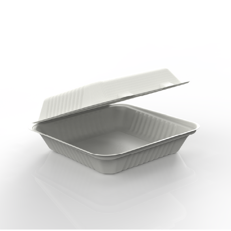 High-quality Molded Fiber Hinge Tray Food Packaging