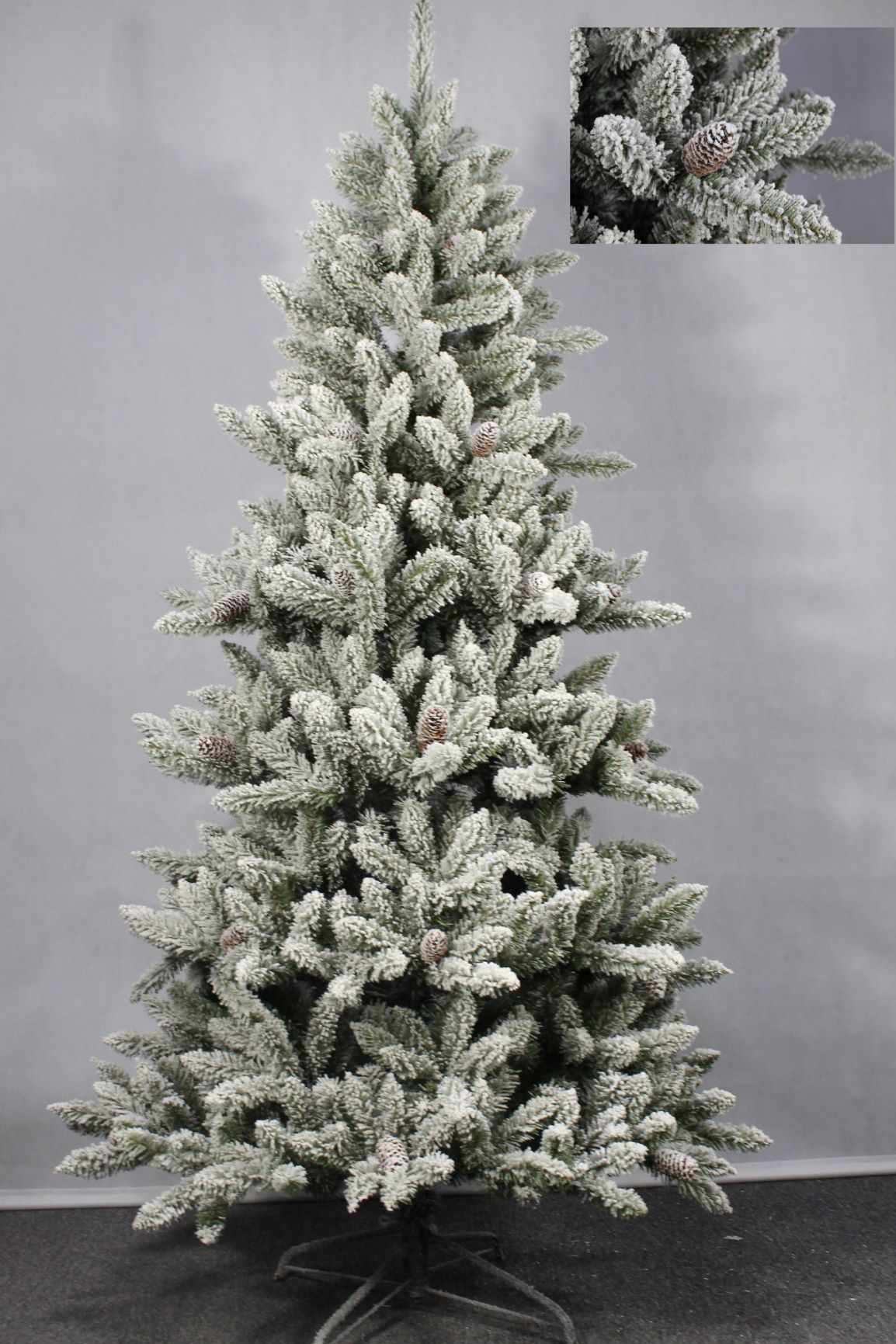 Hot sale  new product wholesales 210cm/7FT  PVC Snow flocked pine cone luxury Christmas tree