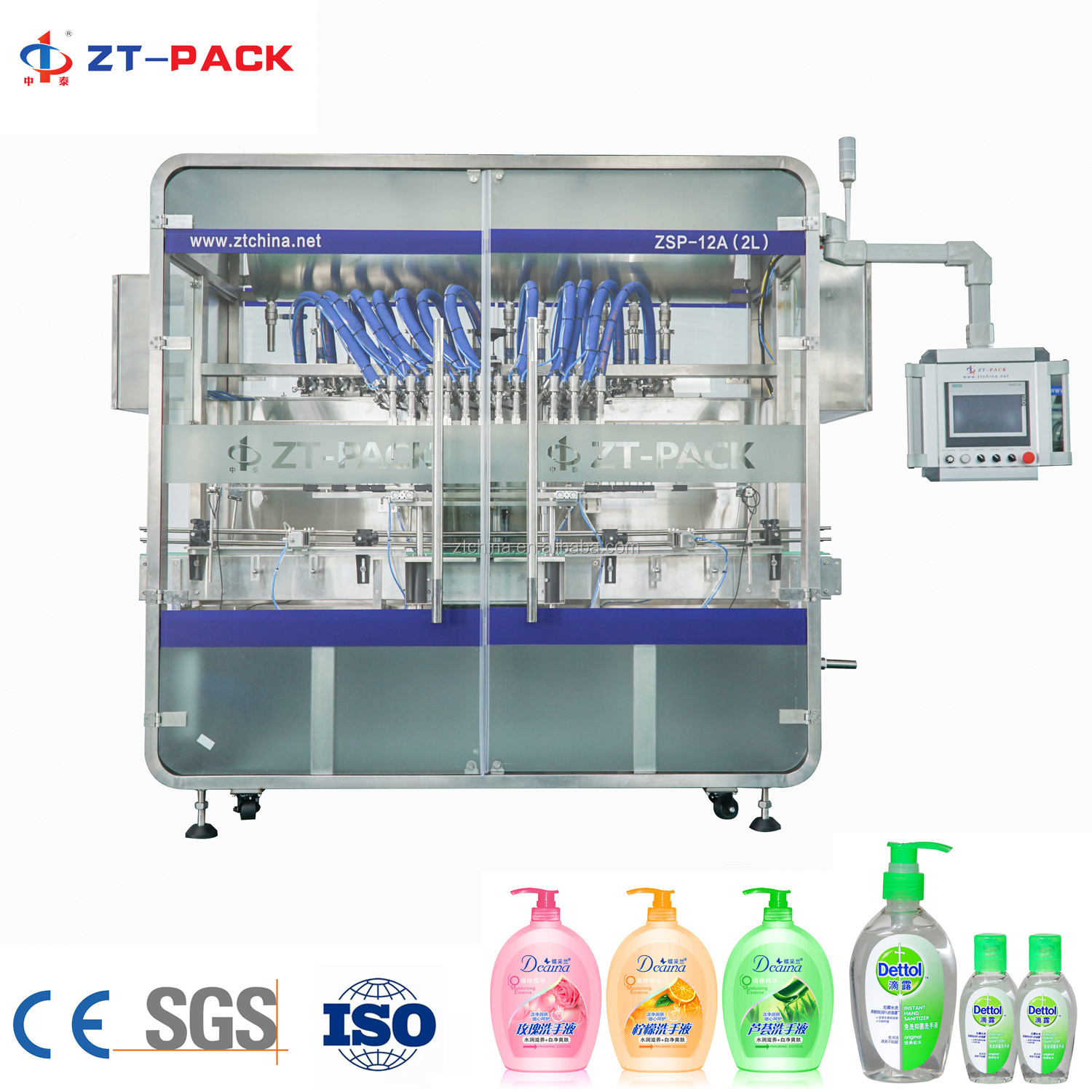 Automatic Hand Sanitizer Gel Filler Machine With High Performance For Liquid Detergent Laundry Hand Wash bleach Filling Machine