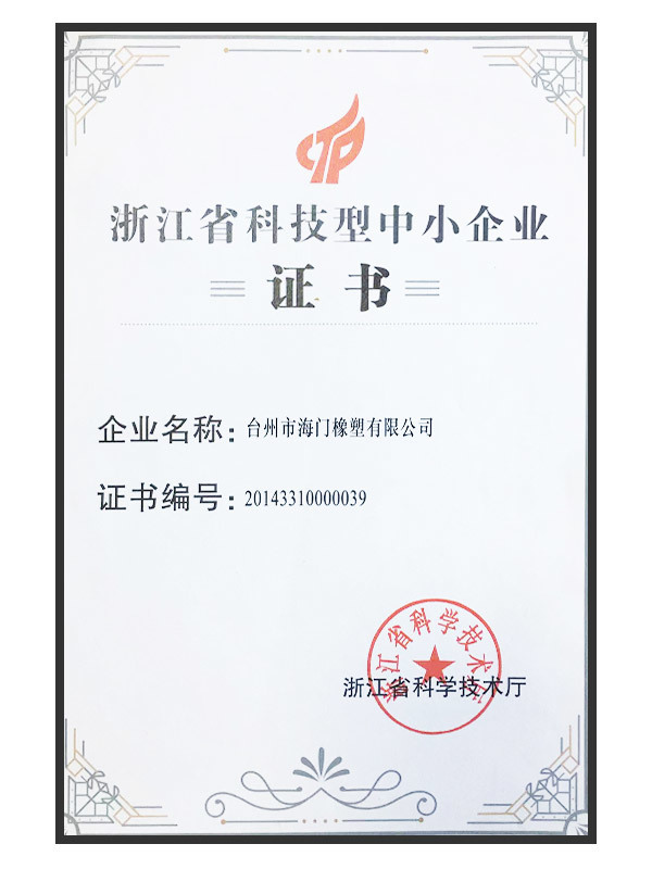 Zhejiang Province Science and Technology SME Certificate
