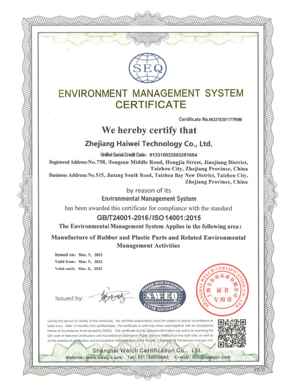 Environmental management system certification EN