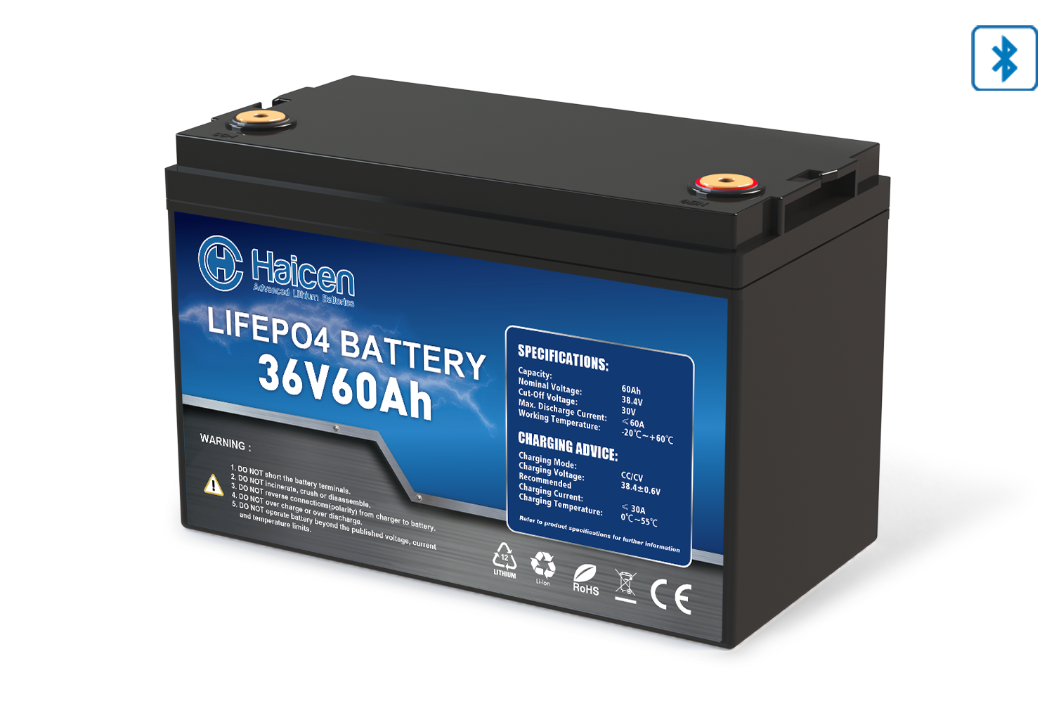 HCG31S Series-36V60Ah Smart LFP batteries（36V65Ah / with Bluetooth)