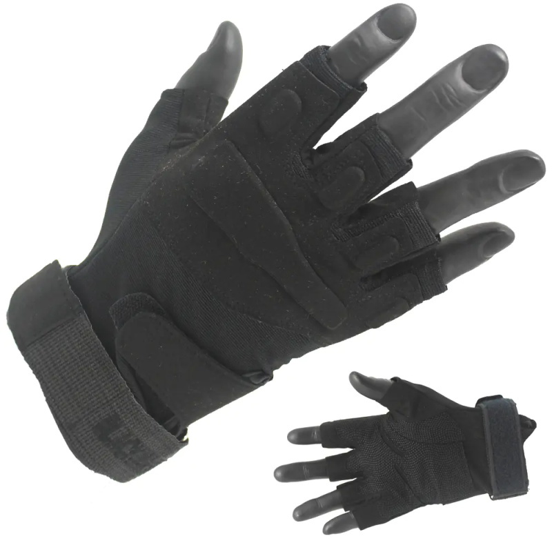 Wholesale Fingerless Tactical Black Gloves Supplier