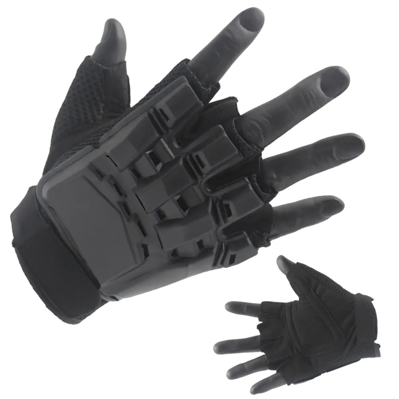 Wholesale Half Finger Gloves Plastic Hard Cover Black Color