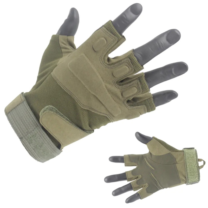 Customized Half-Finger Army Green Tactical Gloves Manufacturers