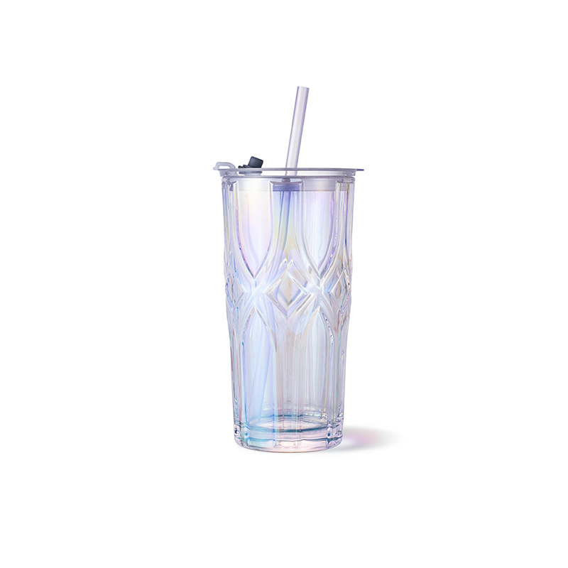 Criss-cross Symphony Glass Straw Cup