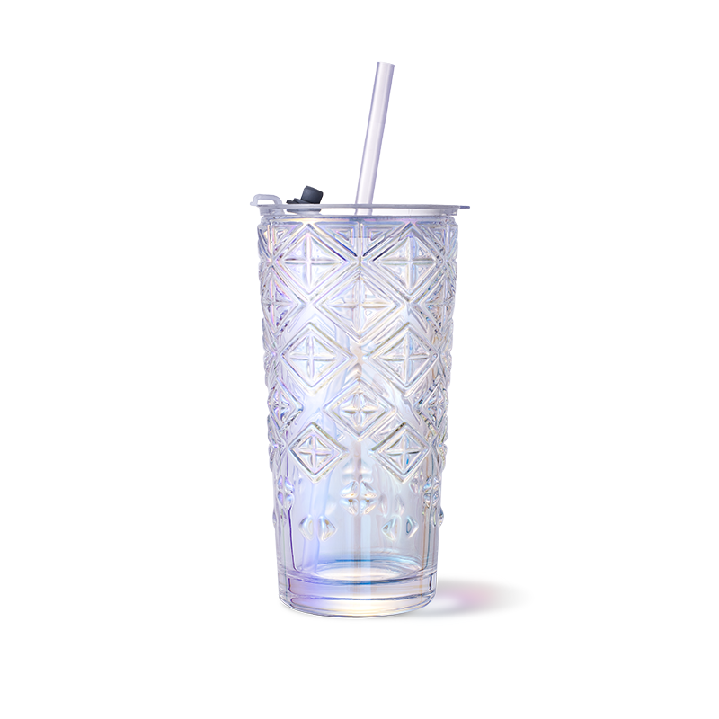 Snow Dance Light Symphony Glass Straw Cup