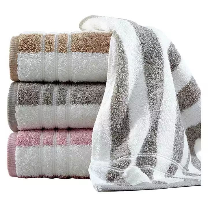 Vietnam Factory 100% Cotton Custom Yarn Dyed Dobby Soft Thick Face Bath Towels