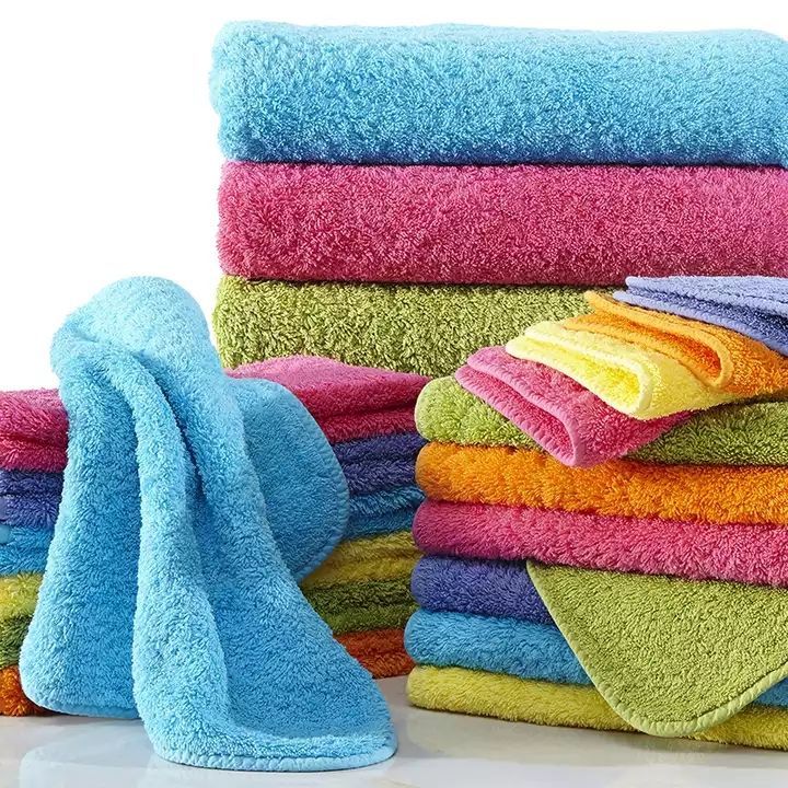 Wholesale Super Pile Towel Long Terry 100% Cotton Soft Terry Hand Towel