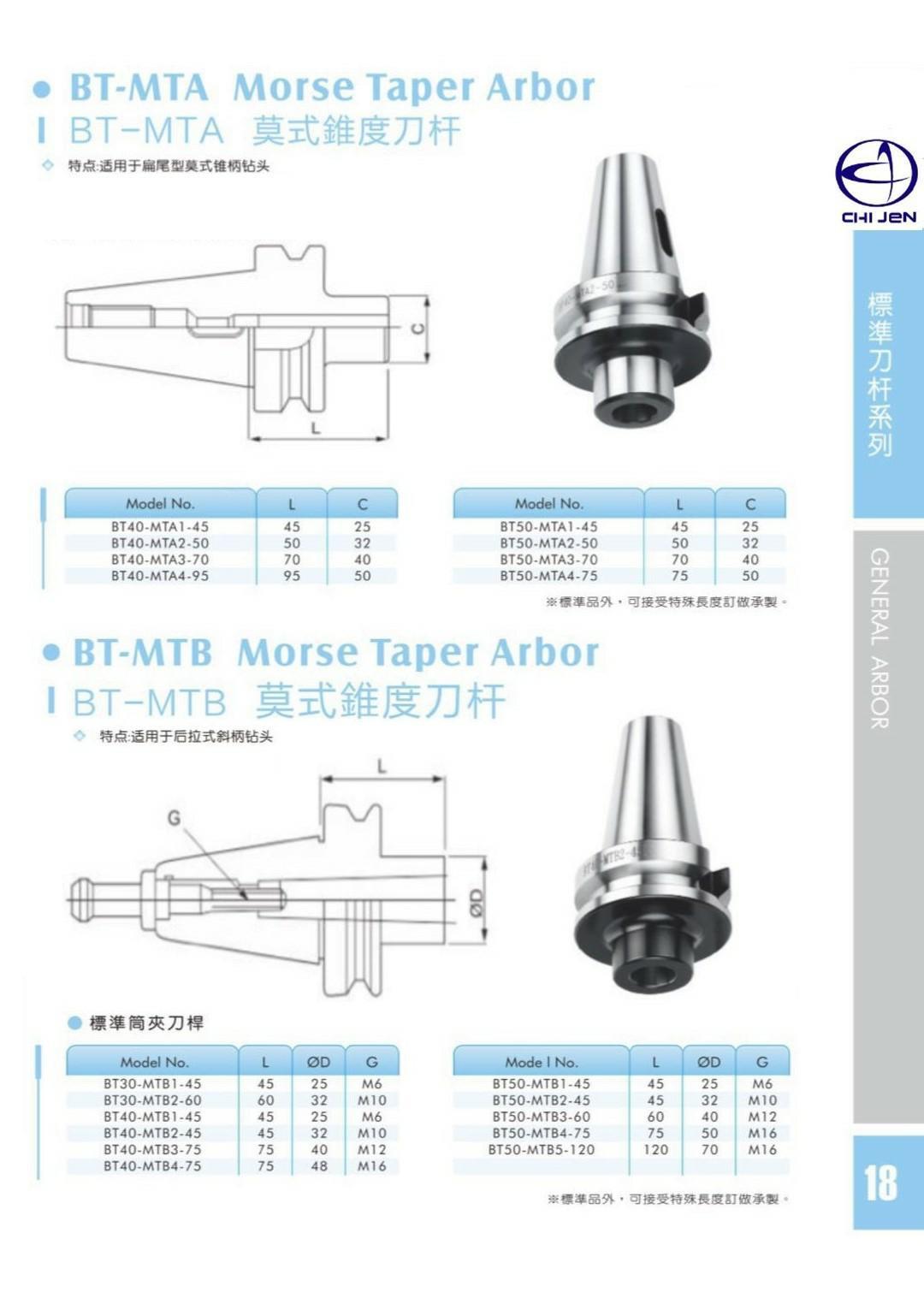 BT-MTA莫式锥度刀杆