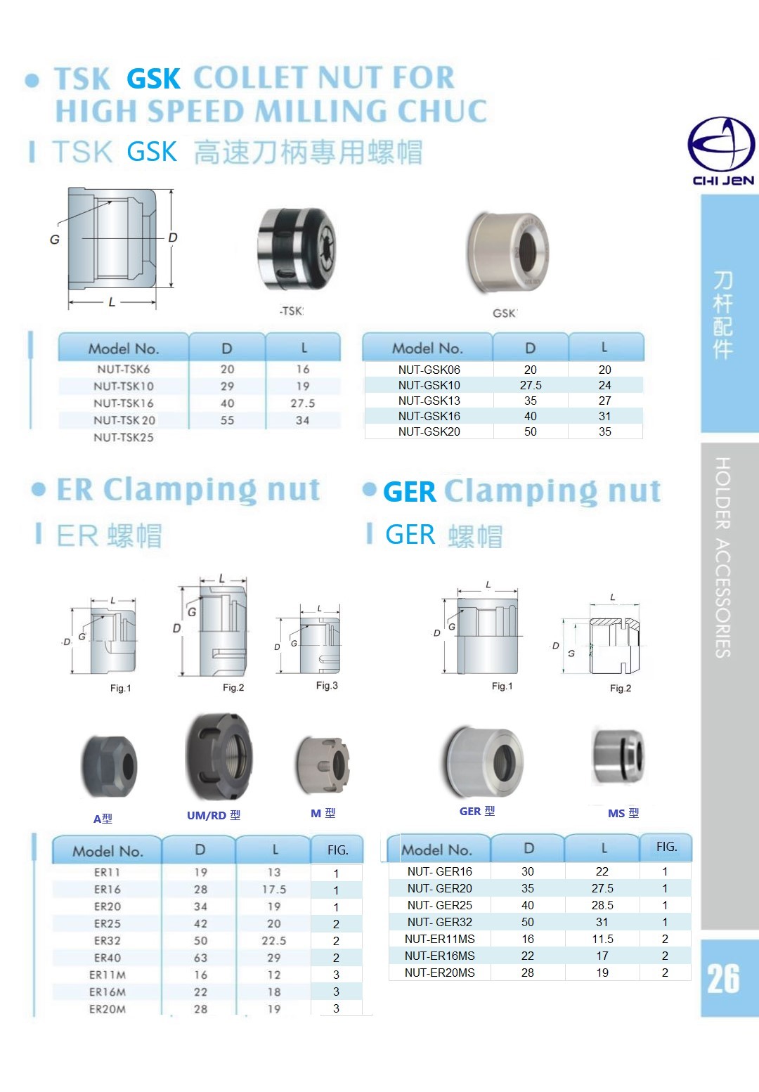 TSK GSK高速刀杆专用螺帽
