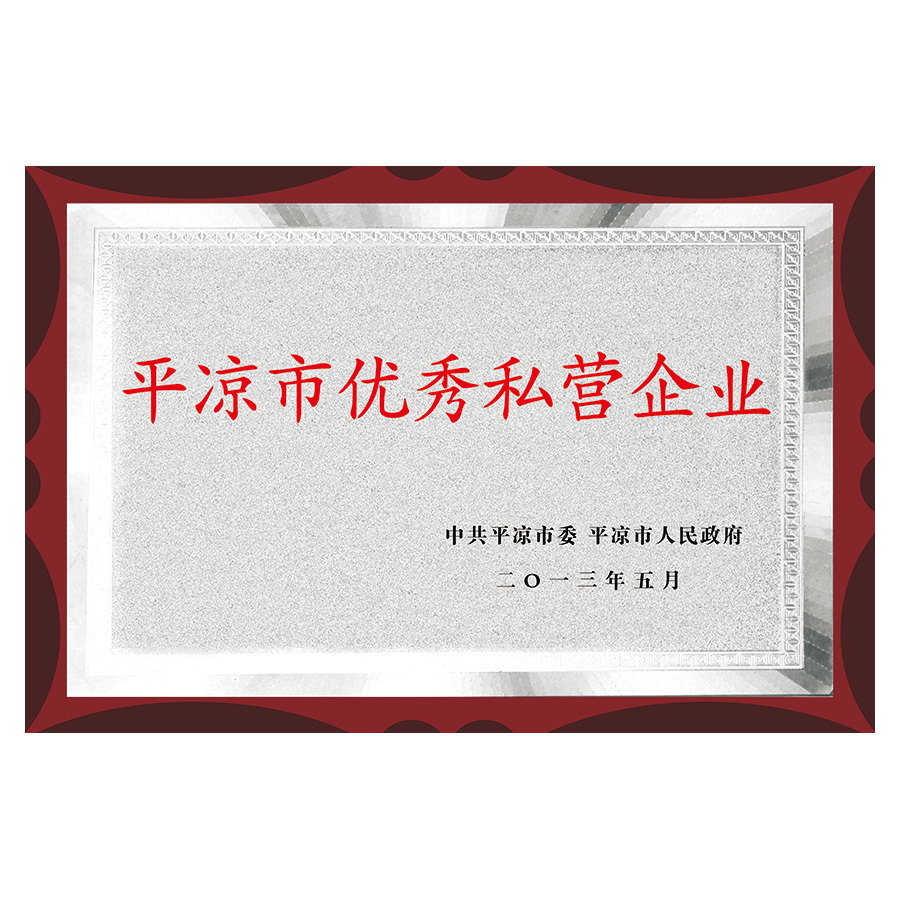 平凉市优秀私营企业