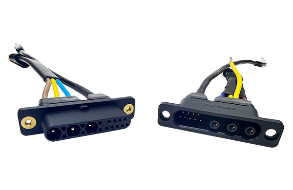 Customized 3+9 Power&Signal Connector to Customized 3PIN Yellow Connector + RJ45
