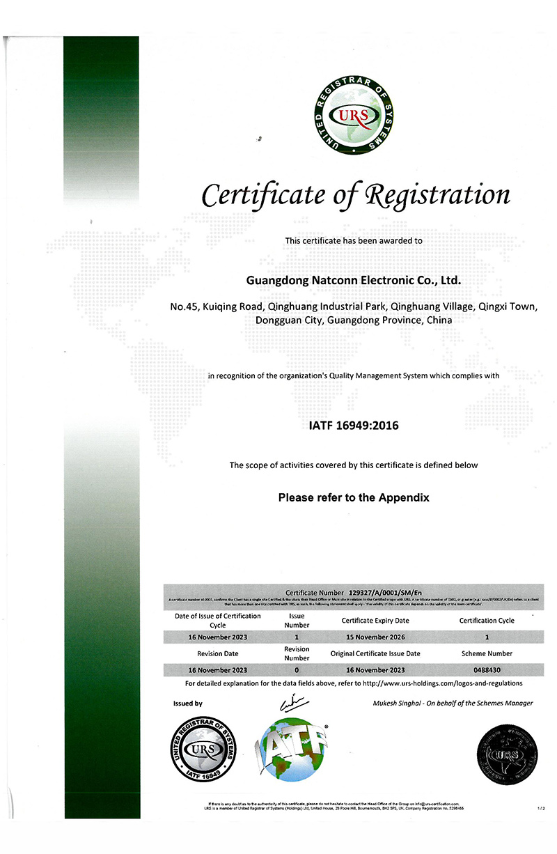 IATF16949 Quality Management System Certification for Automotive Industry