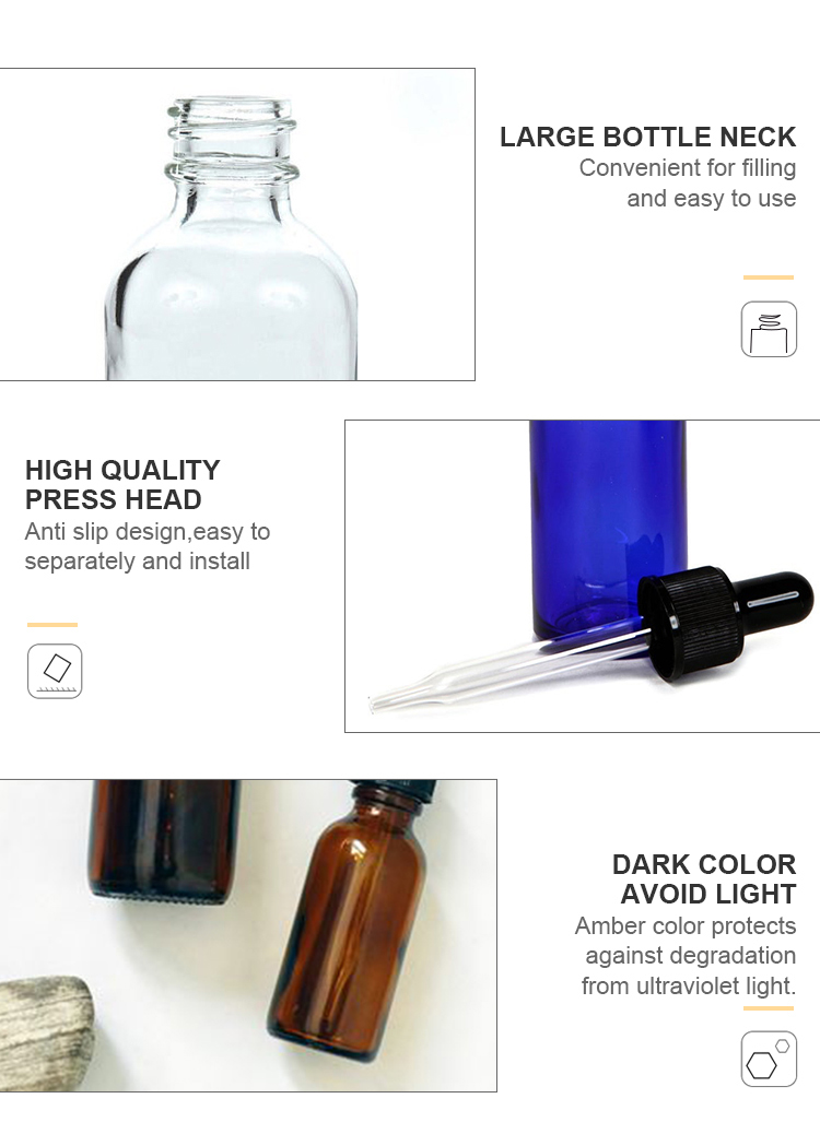 Boston Round Bottles in four colors