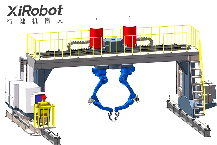 Group intelligent welding robot and production line