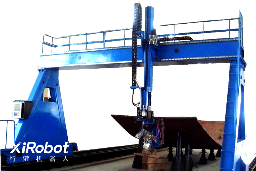 Curved panel measuring and marking groove cutting robot