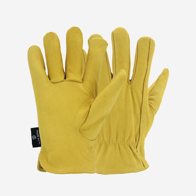 Golden Sheepskin Driver Gloves