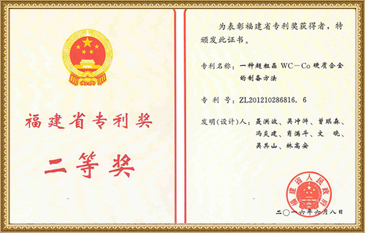 Second Prize of Fujian Patent Award