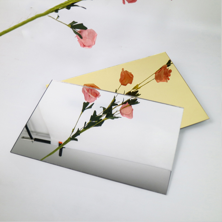 Custom Different Thickness Rose Gold Silvery Mirror Acrylic Plexiglass Sheet