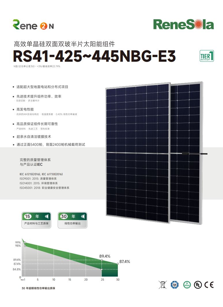 中文RS41-425~445NBG(N型182-108双面双玻组件)