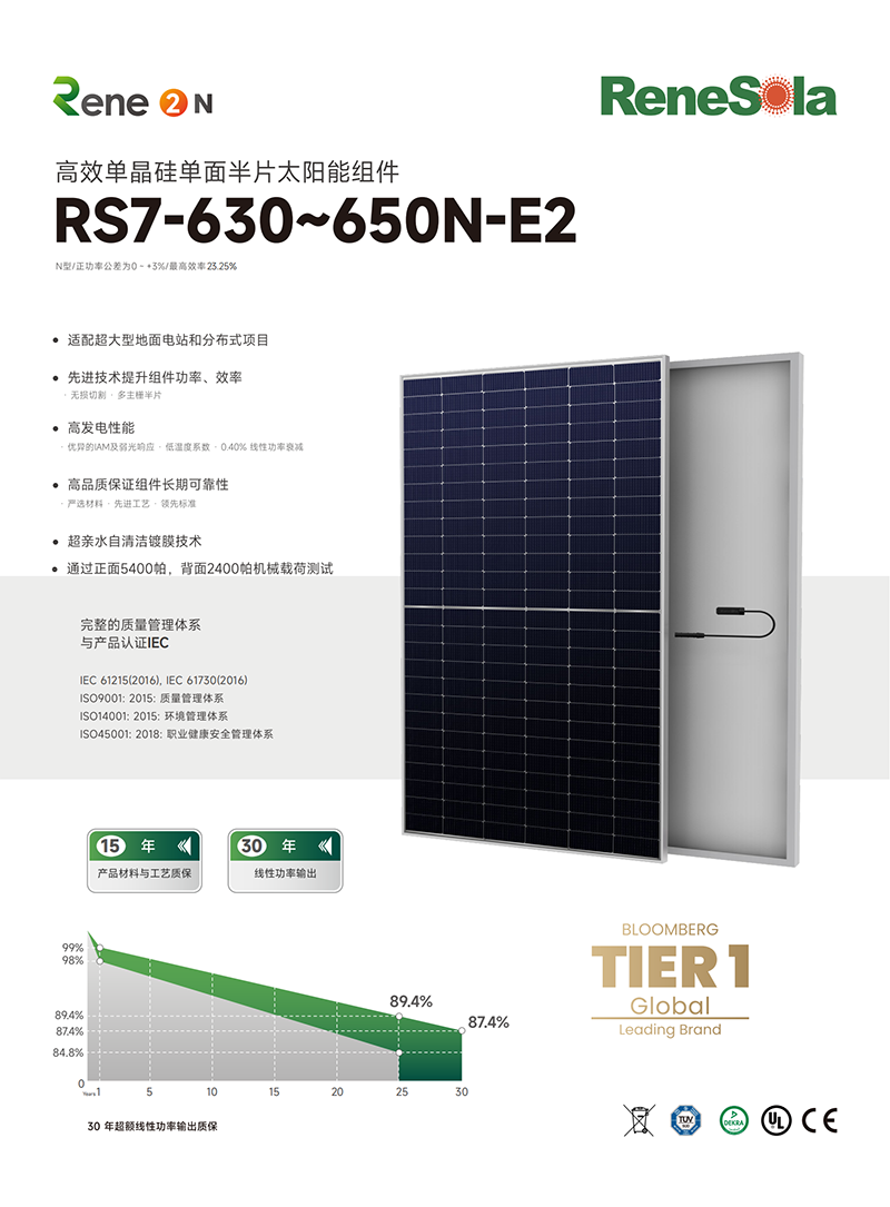 RS7-630~650N（N型182-156单面单玻组件）