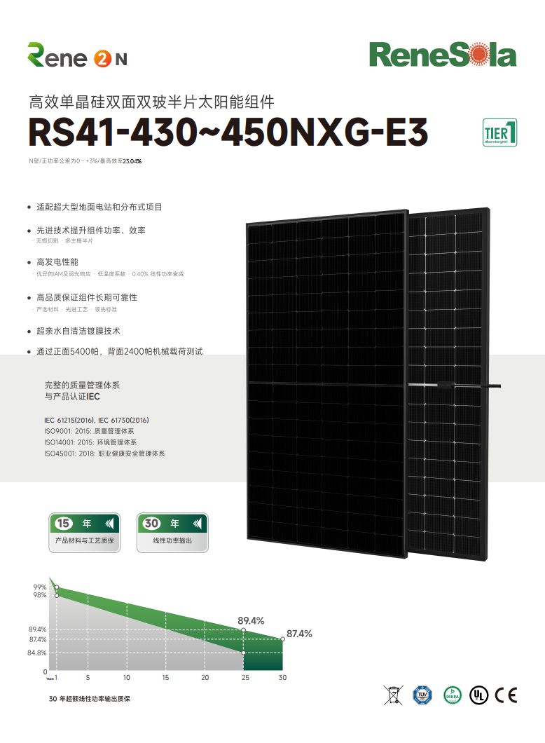 中文RS41-430~450NXG（ N型182-108双面双玻黑组件）